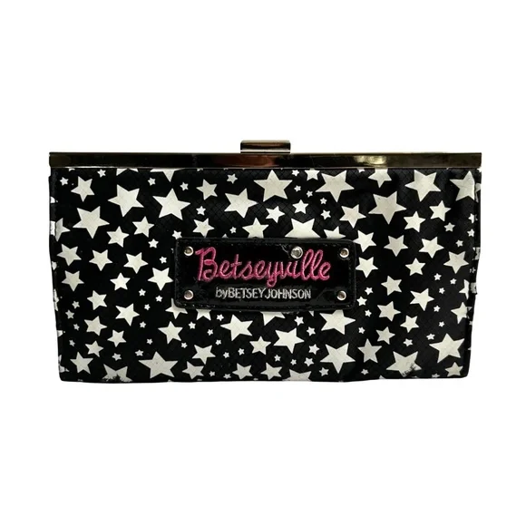 Betsey Johnson Blue Wallets for Women | eBay Large Betsy Johnson moto blue wallet with studded details #glamour #party main image 2